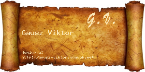 Gausz Viktor névjegykártya